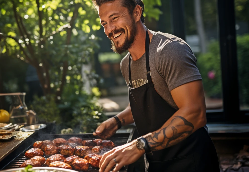 grilling burgers on a wood pellet grill